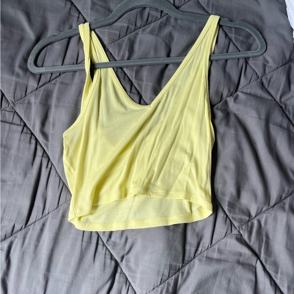 Yellow Cropped Tank Top